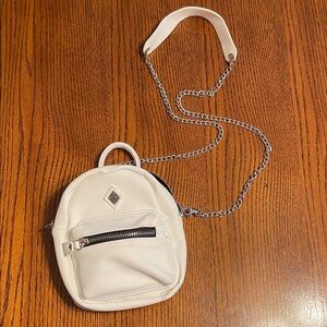 Claire’s Vegan White Leather Mini Backpack